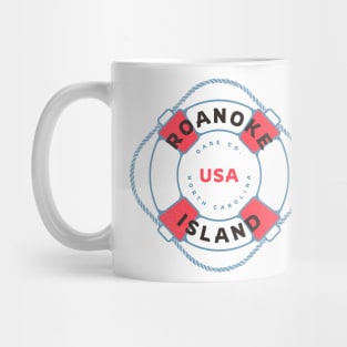 Roanoke Island, NC Summertime Vacation Life Preserver Mug